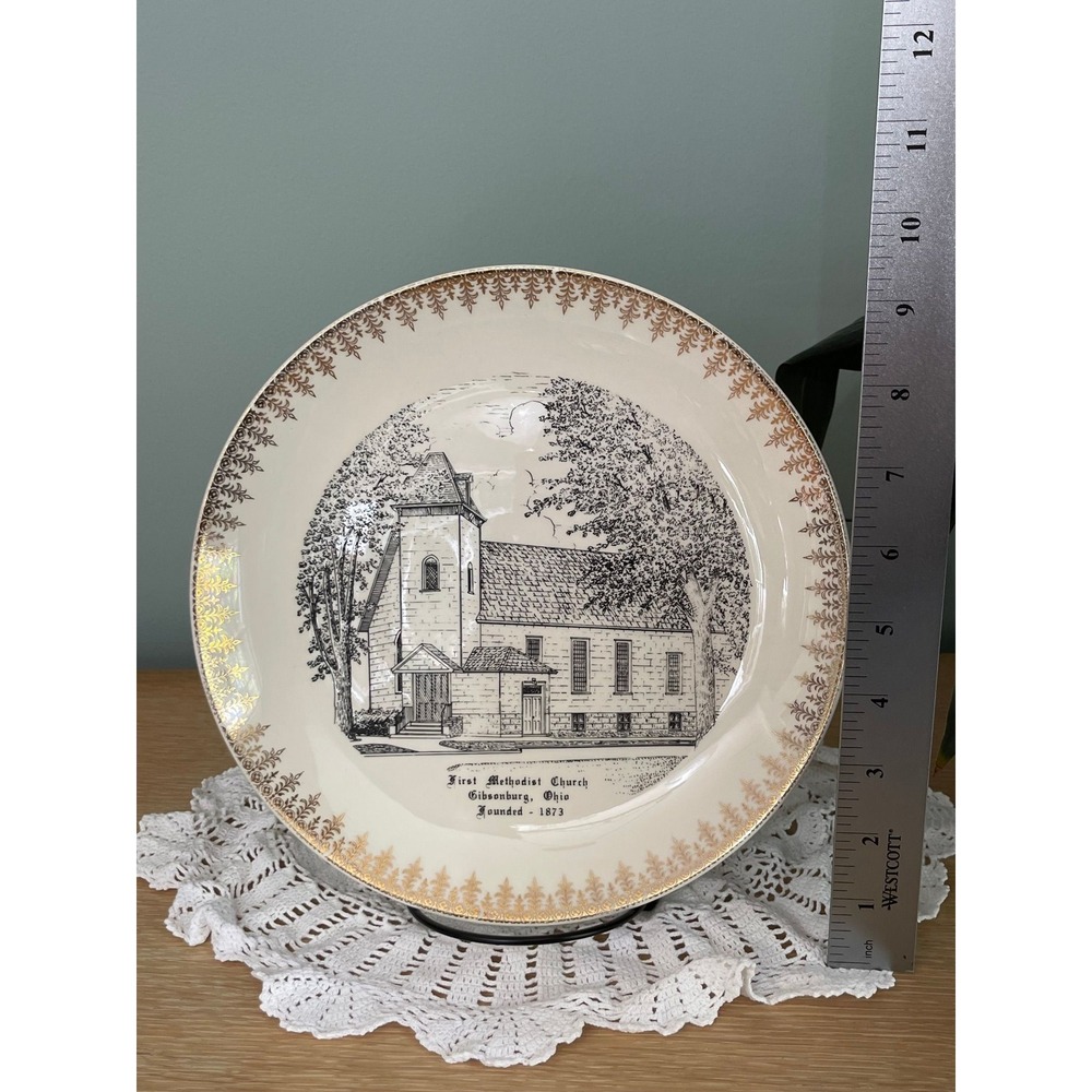 Vintage Rhythm by Homer Laughlin Plate "First Methodist Church Gibsonburg Ohio"